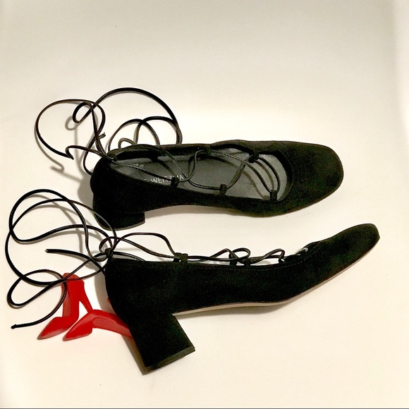 SW Cordon Hush Lace-up Pumps Suede Block Heels - Picture 2 of 8